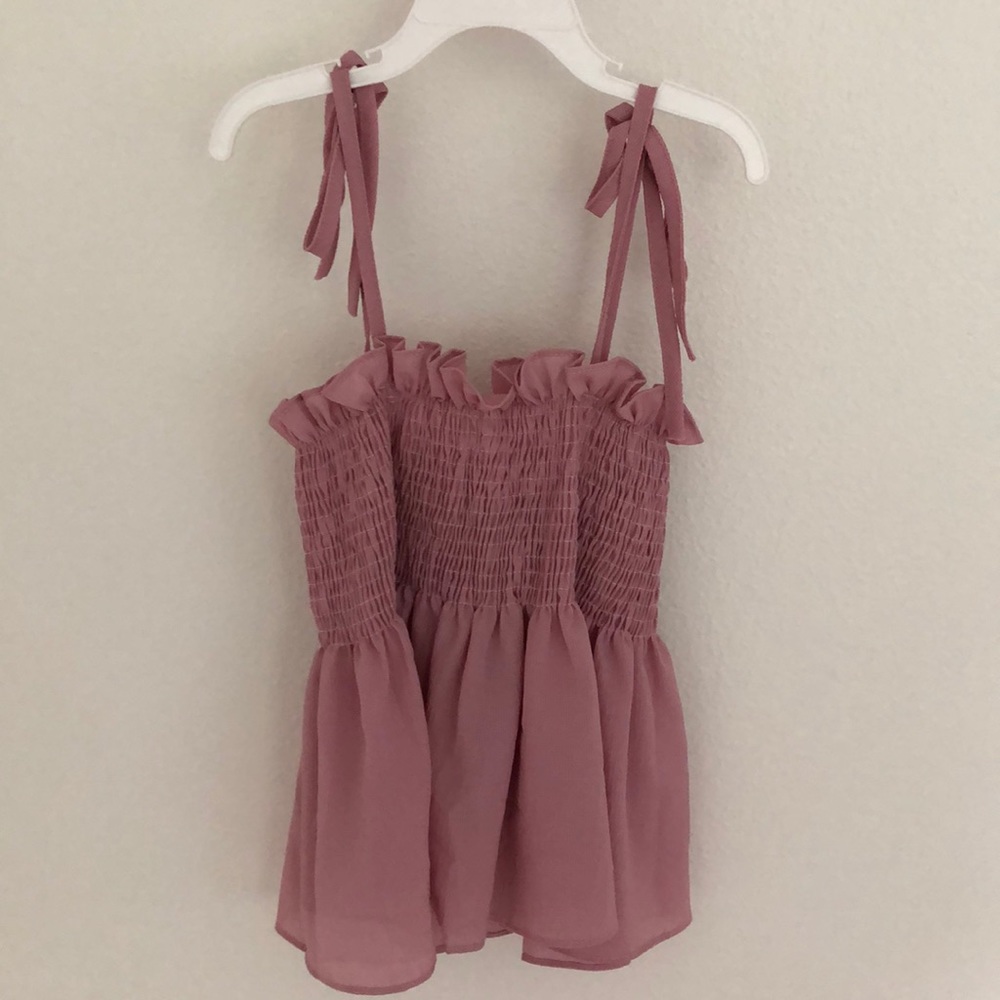 Pink Ruffle Tank